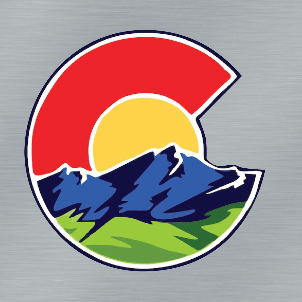 The "C" Mountain Cartoon Sticker