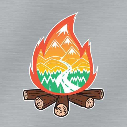 Mountain Campfire Sticker